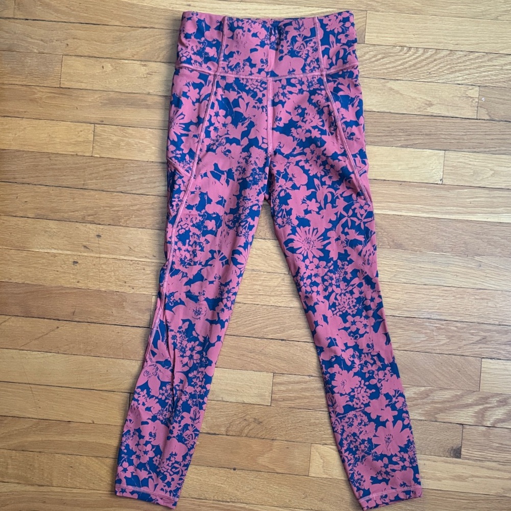 lululemon athletica Pink and Blue Floral Leggings
